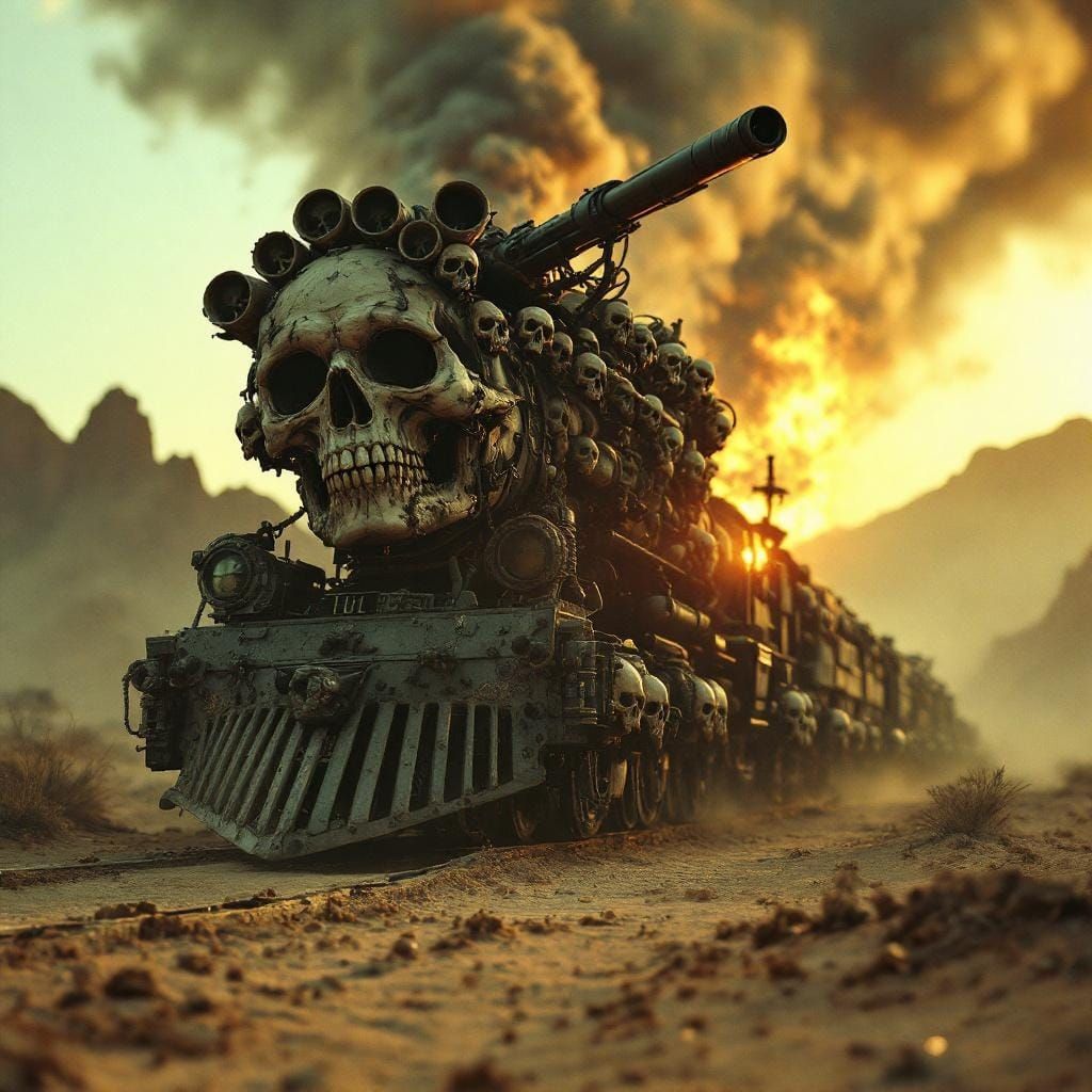 Mad Max War Train in Cinematic Desert Landscape