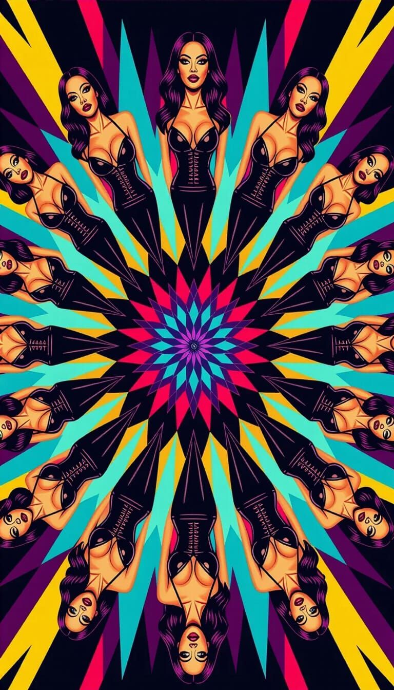 Kaleidoscopic Geometric Design with Latex Figures