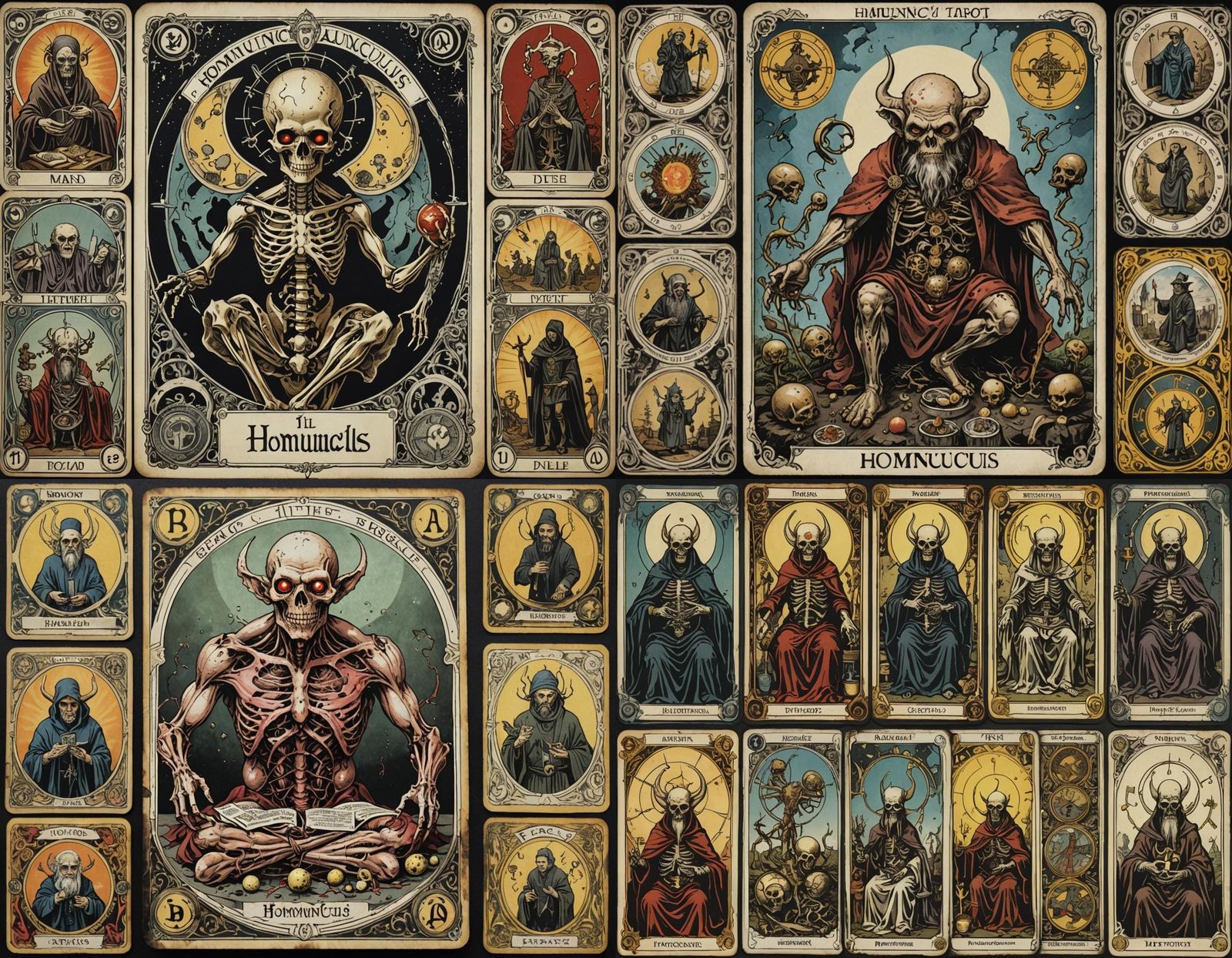 Disturbing Homunculus Tarot Cards