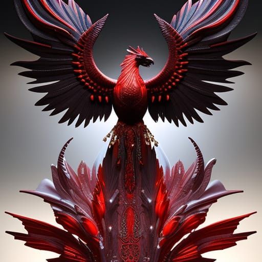 Majestic Phoenix Rising in Hyperrealistic Detail