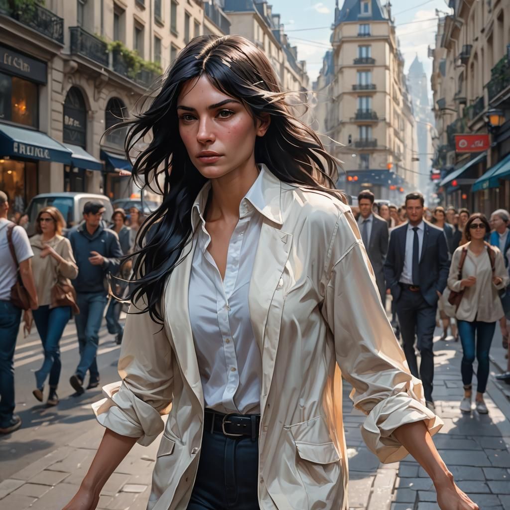 Detailed Portrait of a French Woman in Digital Art