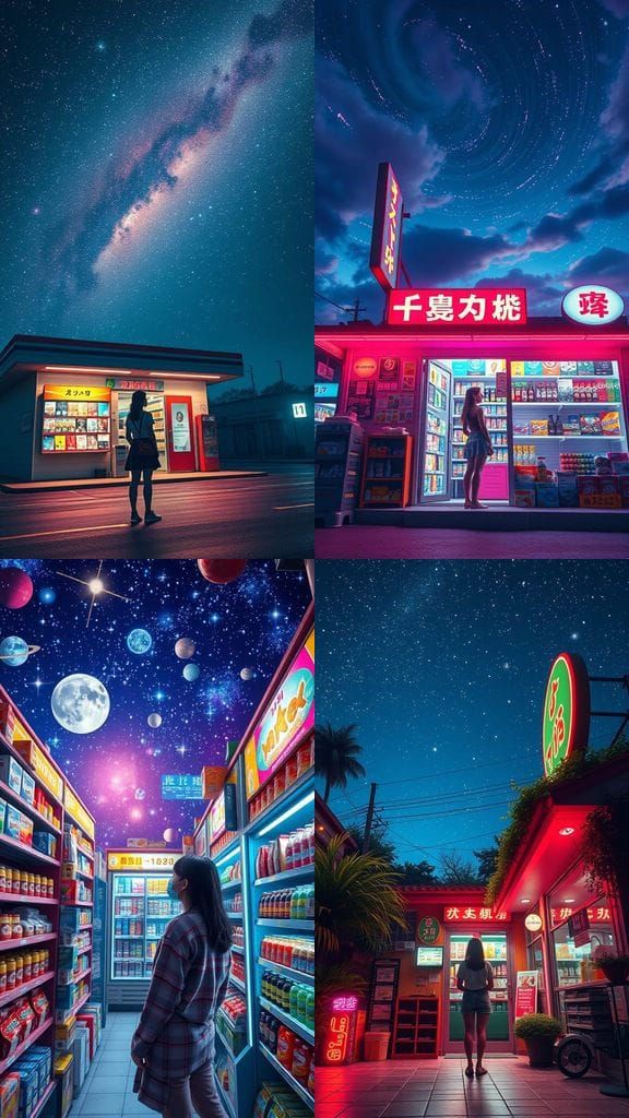 Vibrant CKNC-Style Digital Artwork of a Woman Under a Bright...