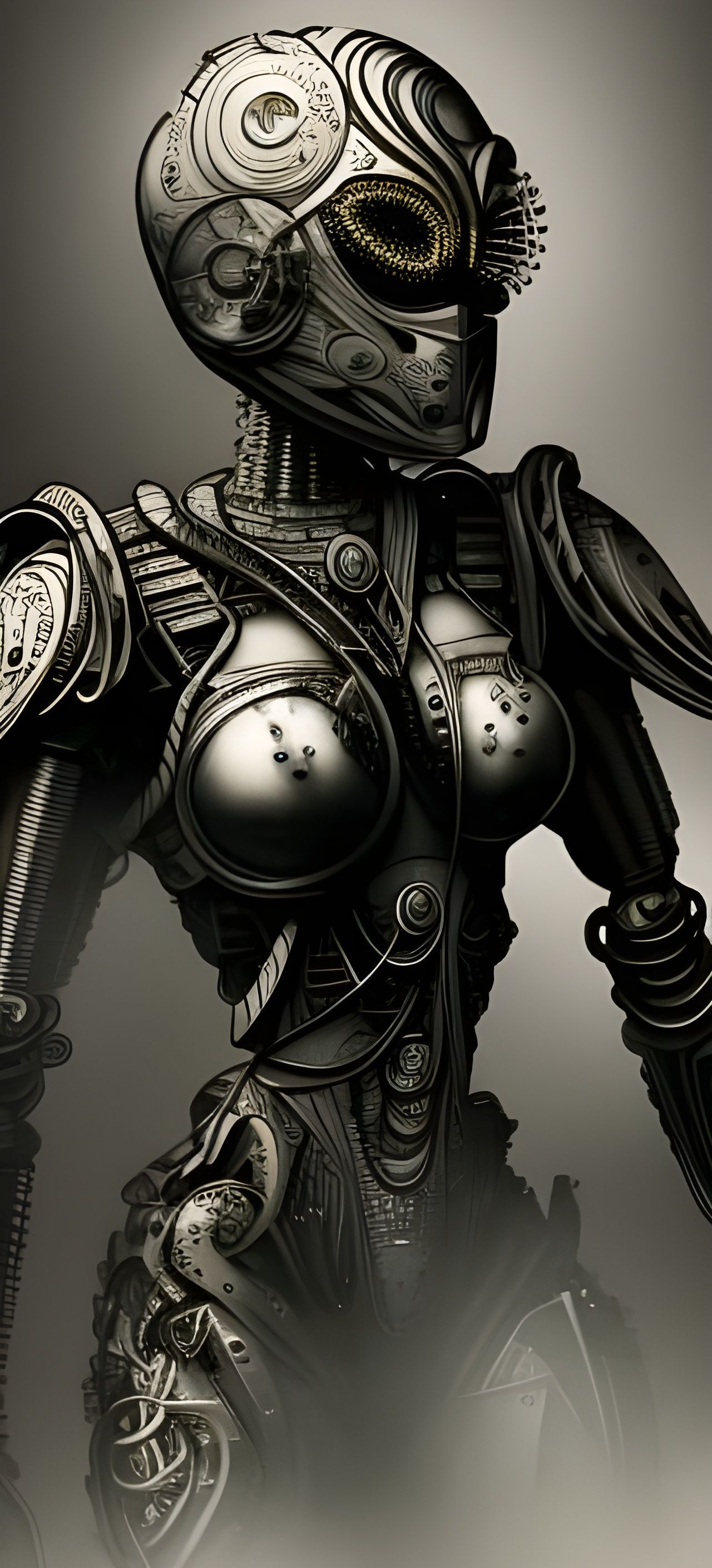 Intricate Robot Warrior Digital Illustration in 16k