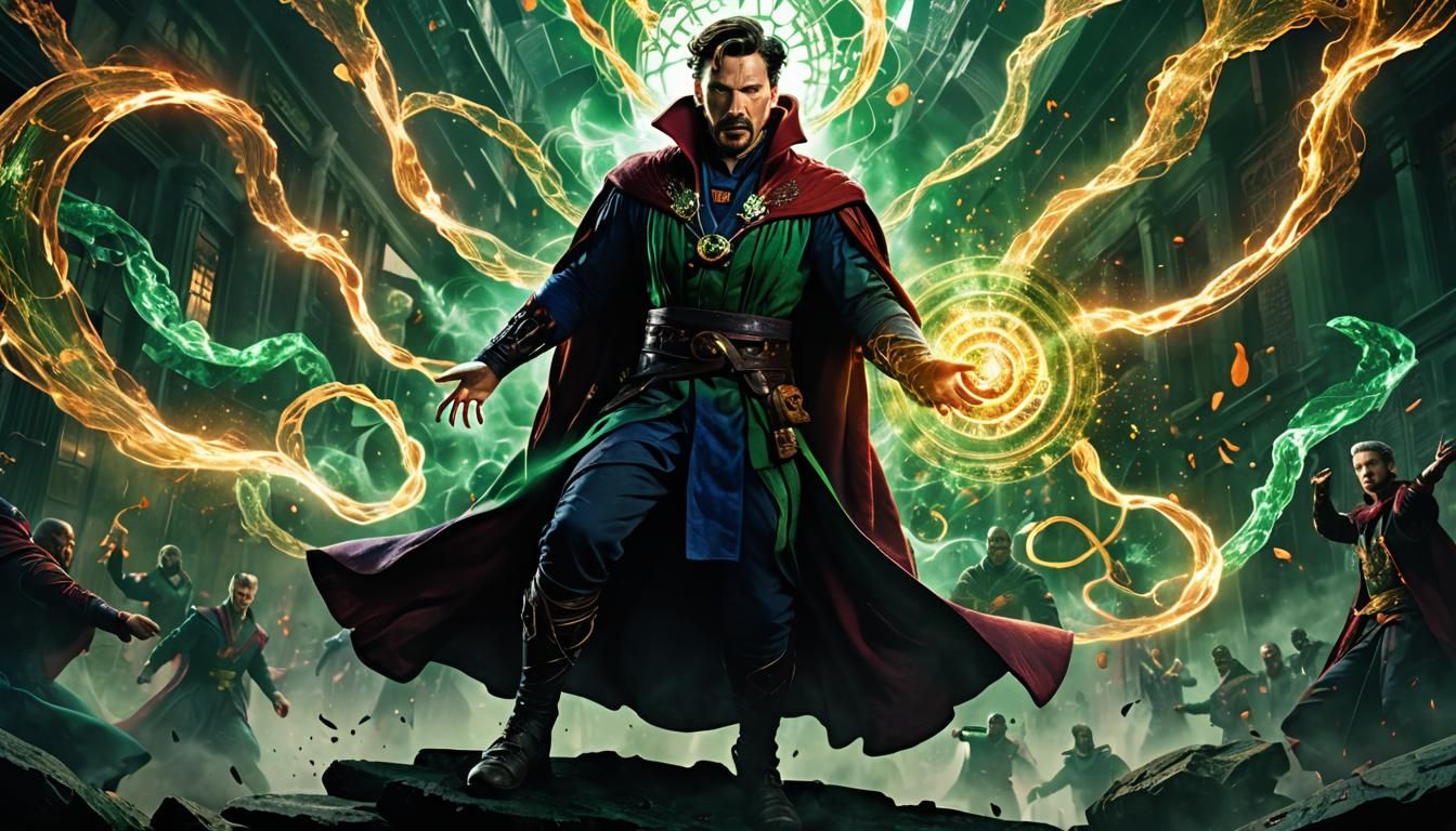 Doctor Strange's Magical Battle in Dark Dimension