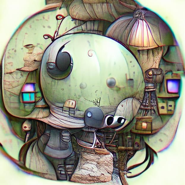 Cute Cel-Shaded Robot Character Illustration
