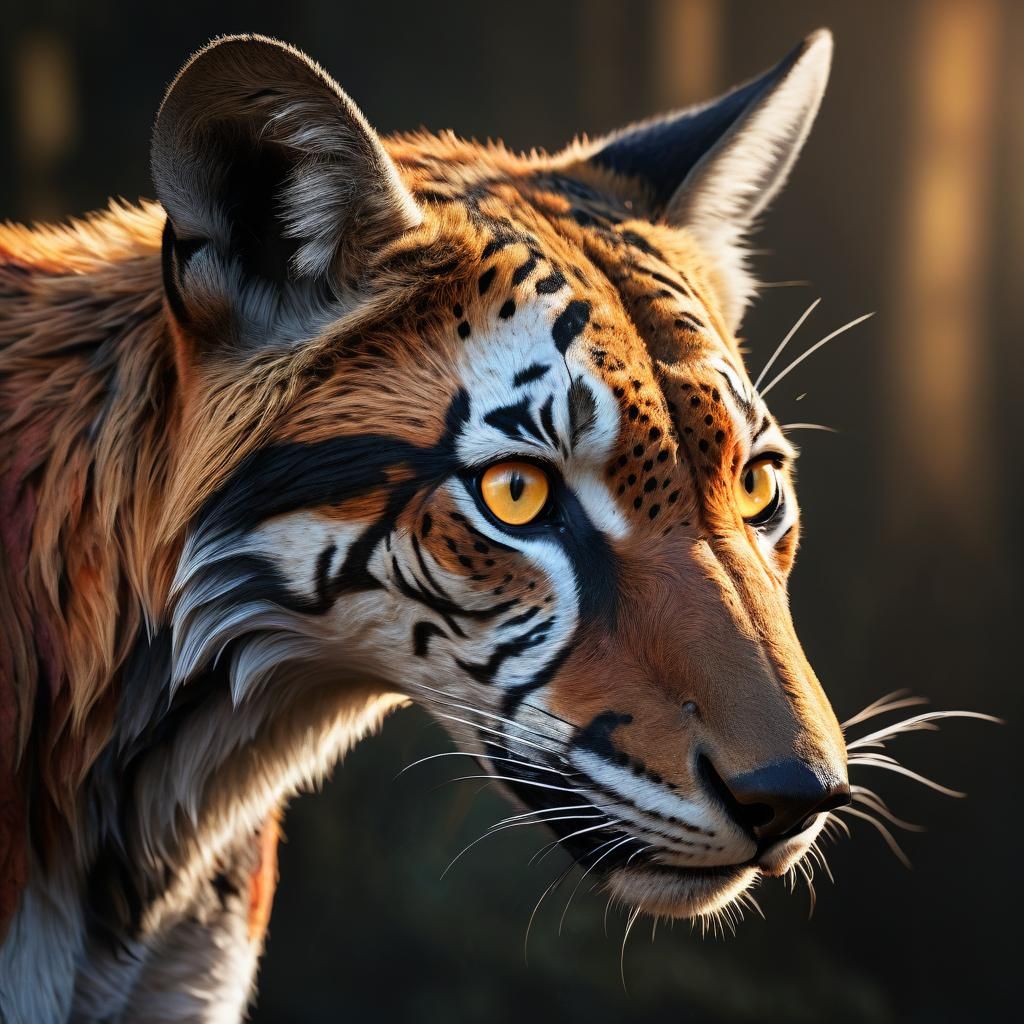 Hyperrealistic Wildlife Art: Muscular Animal Portrait