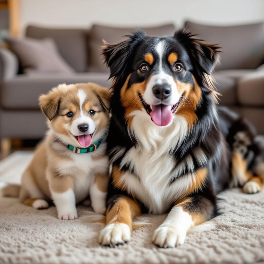Small Dog and Huge Dog Friendship