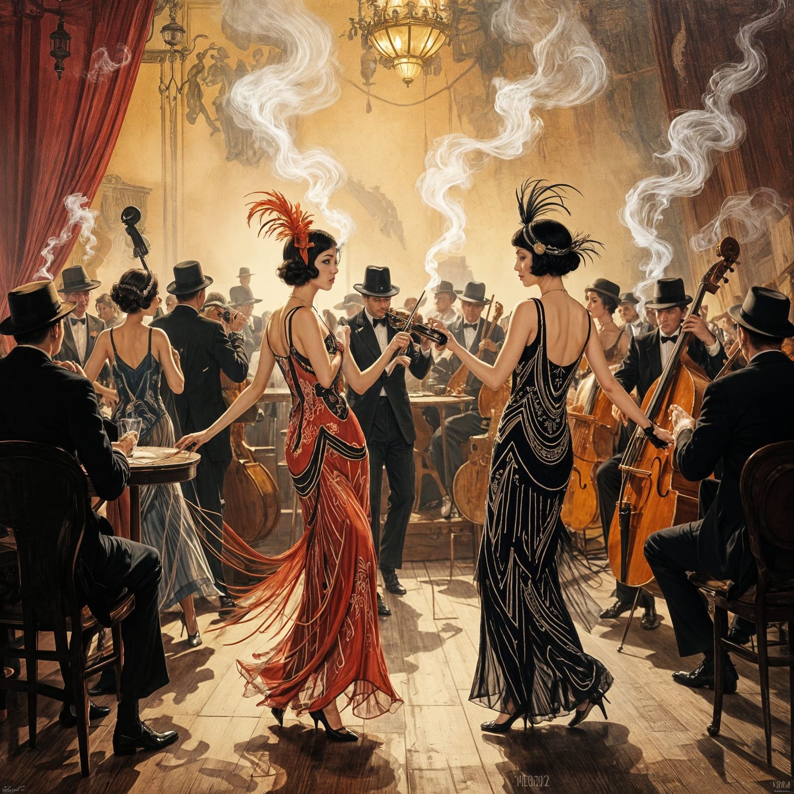 Roaring 20s Jazz Club Scene: Vintage Aesthetic