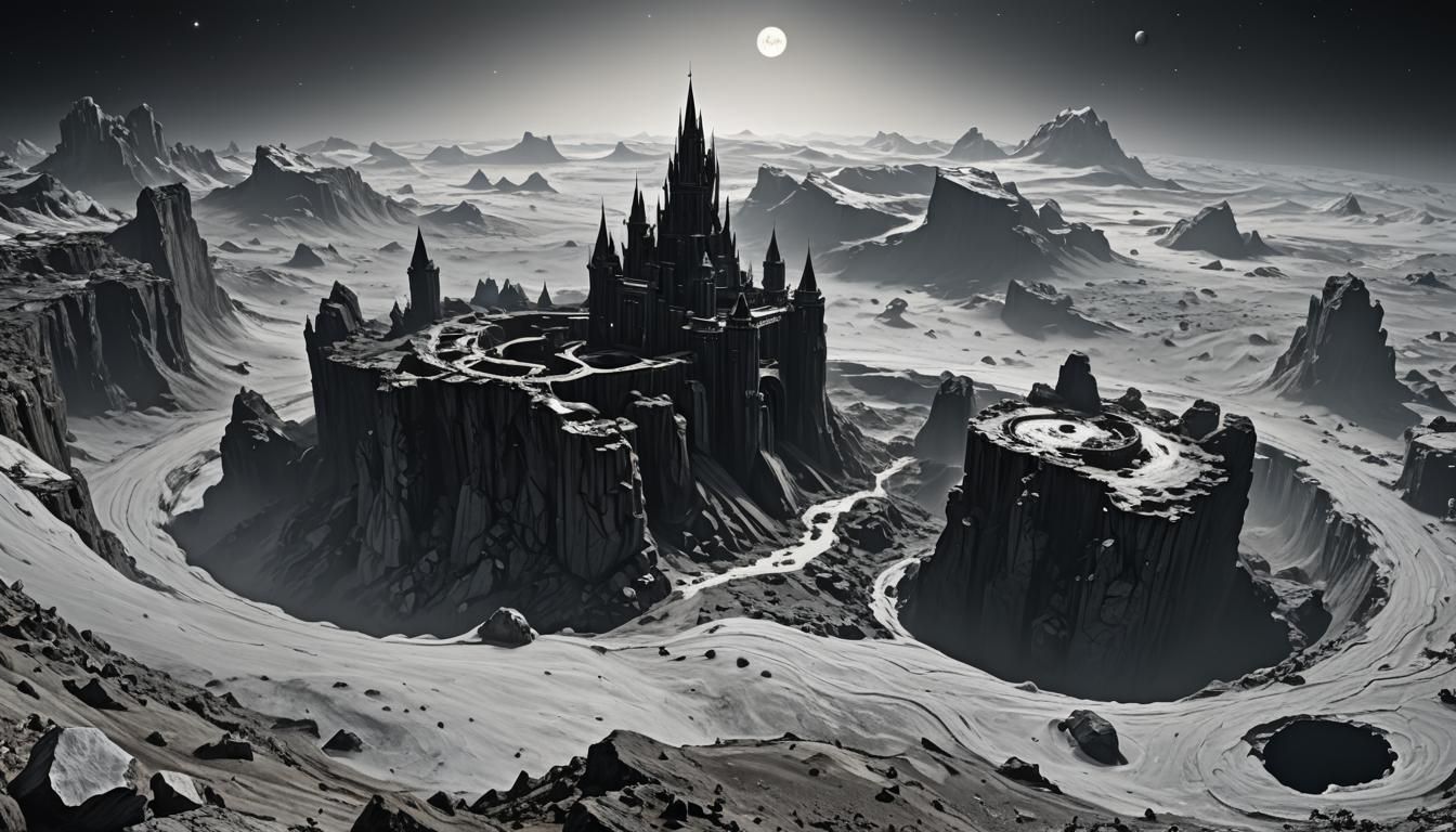 Saturn Ring Castle Embedded in Space