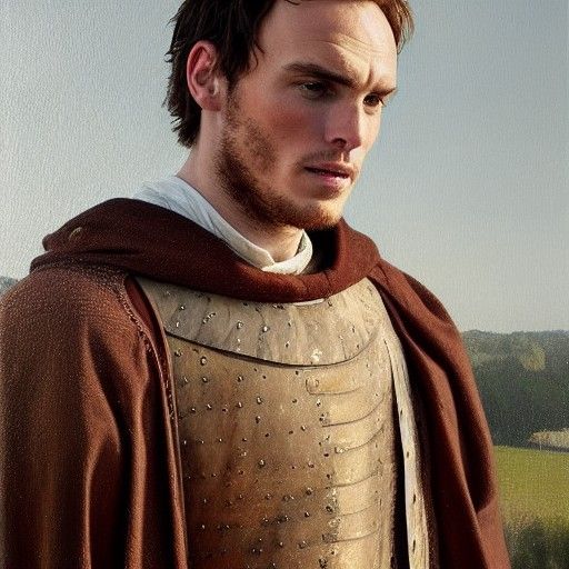 Medieval Man Portrait in Oil Paint Style