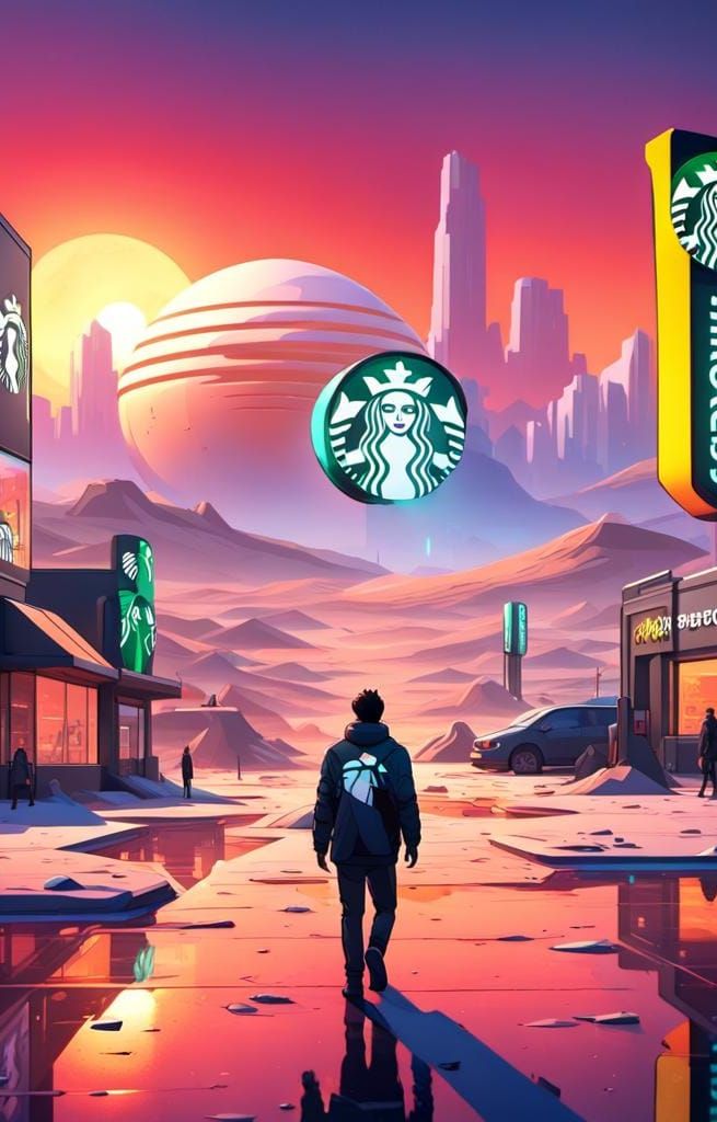 Humorous Take on Consumerism on a Deserted Planet