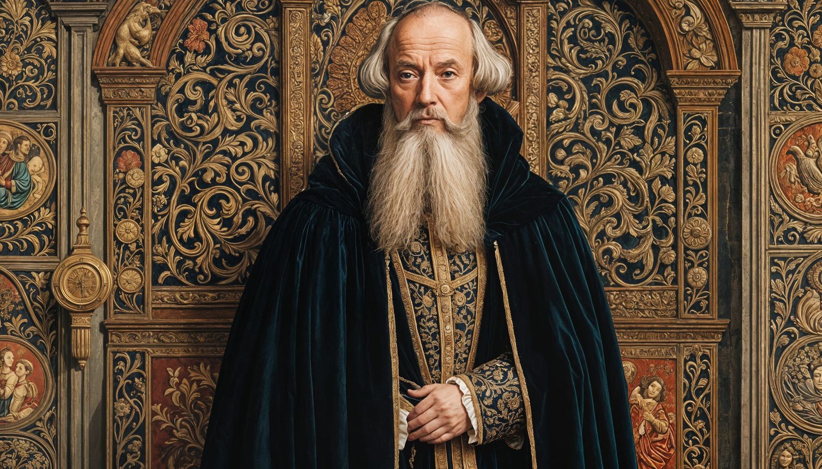 Medieval Noble Diplomat in Lavish Chamber