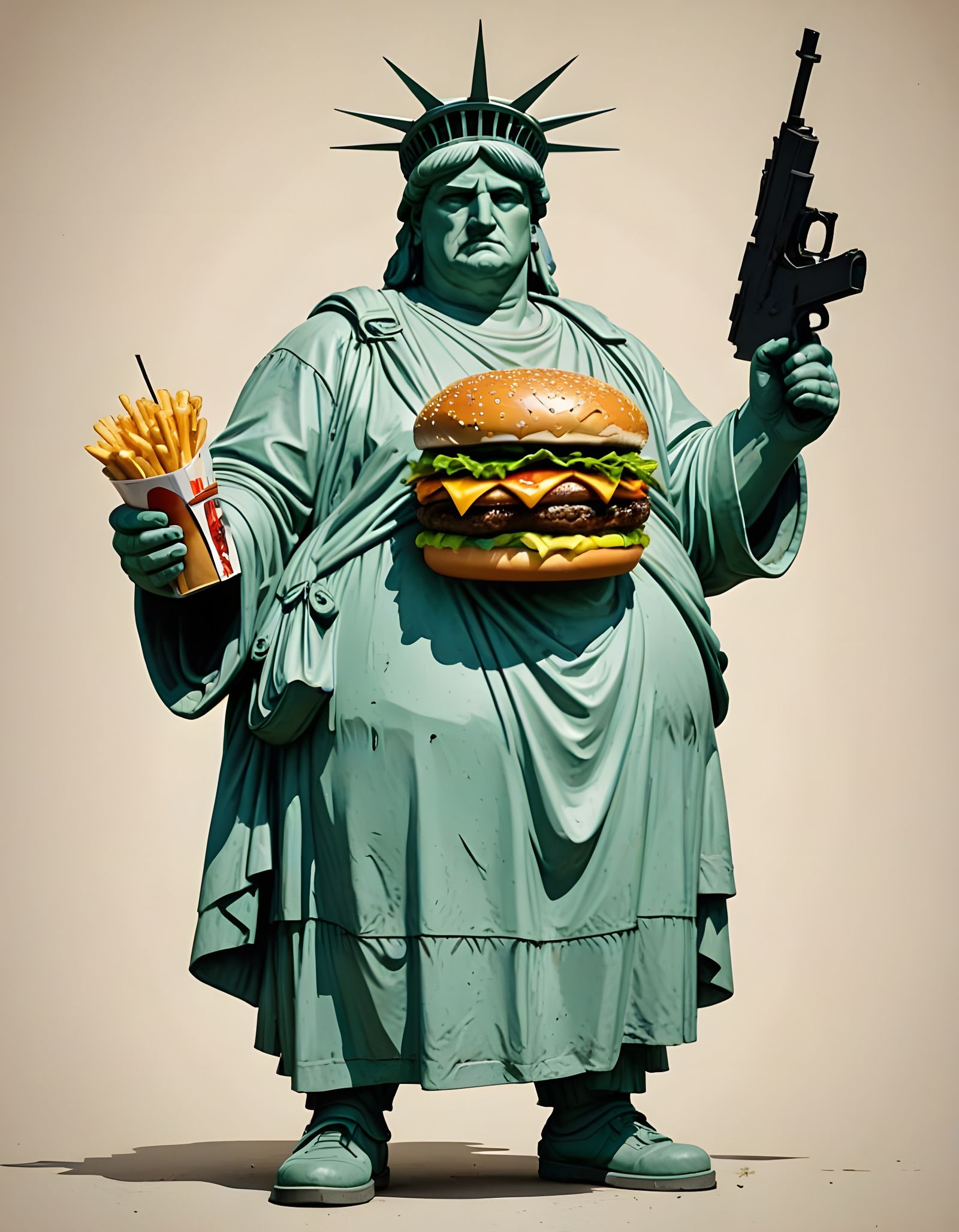 Liberty Reimagined: A Hefty Statue with a Twisted Twist