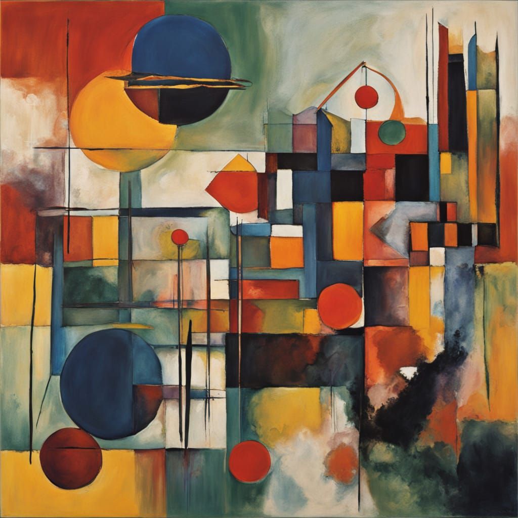 Vibrant Dreamlike Aquarium Scene in Kandinsky's Style