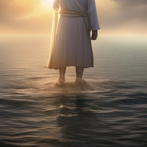 Jesus Walks on Water: Epic Digital Painting