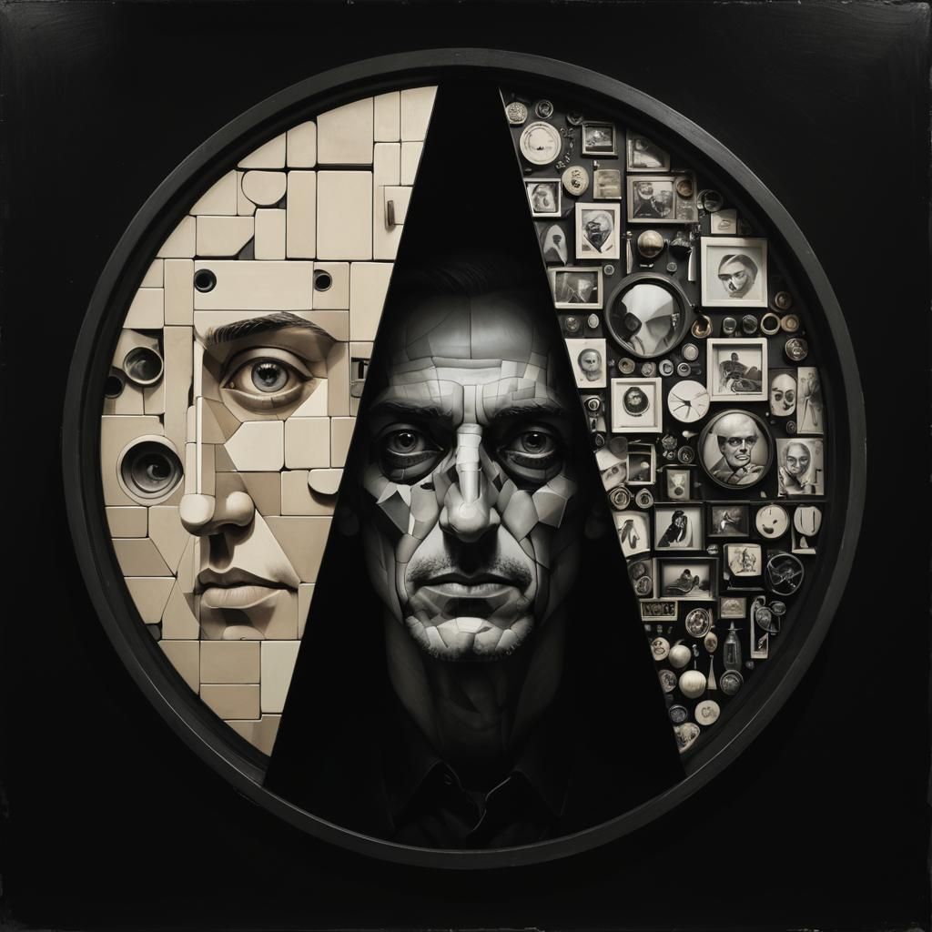 Surreal Face as Cabinet of Curiosities: Digital Illustration