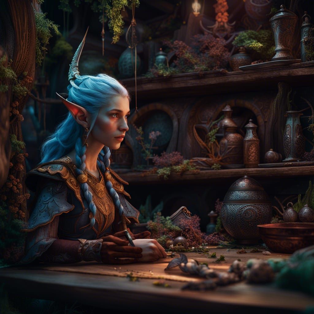Fantastical Elf on the Shelf in Detailed Matte Painting
