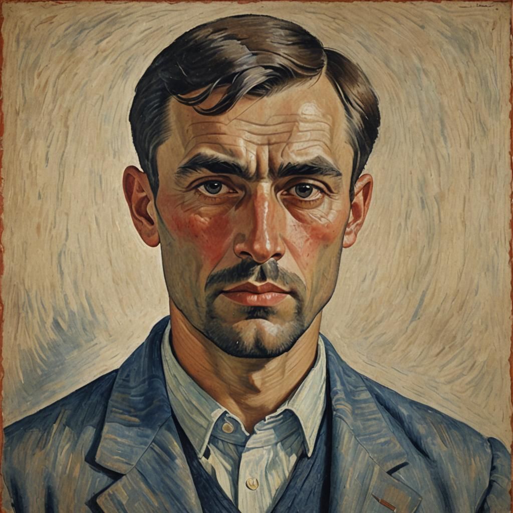 Portrait in Petrov-Vodkin Artistic Style