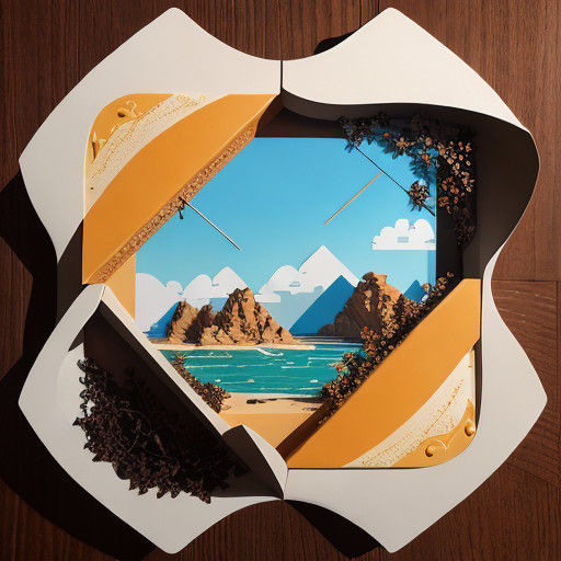 Whimsical Coastal Scene in Vibrant Colors