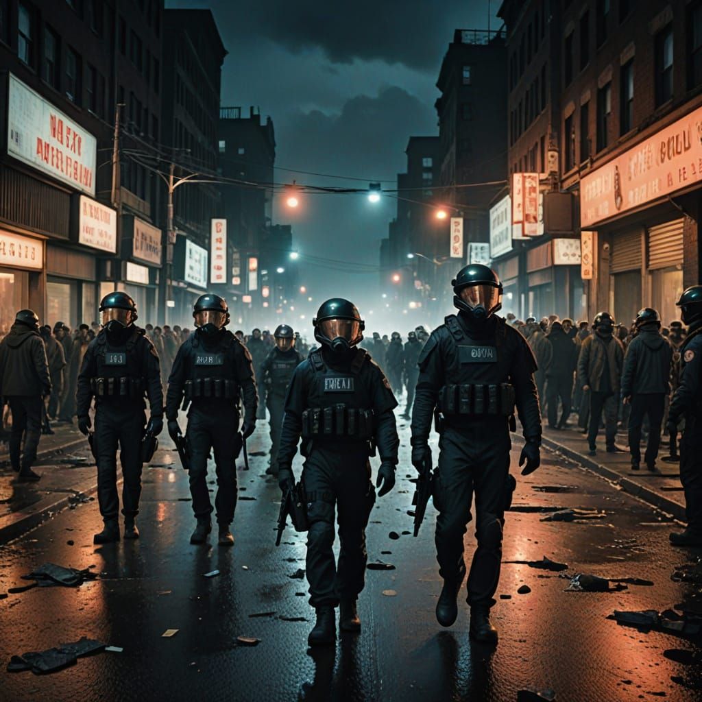 Riotous Chaos in a Futuristic Police State