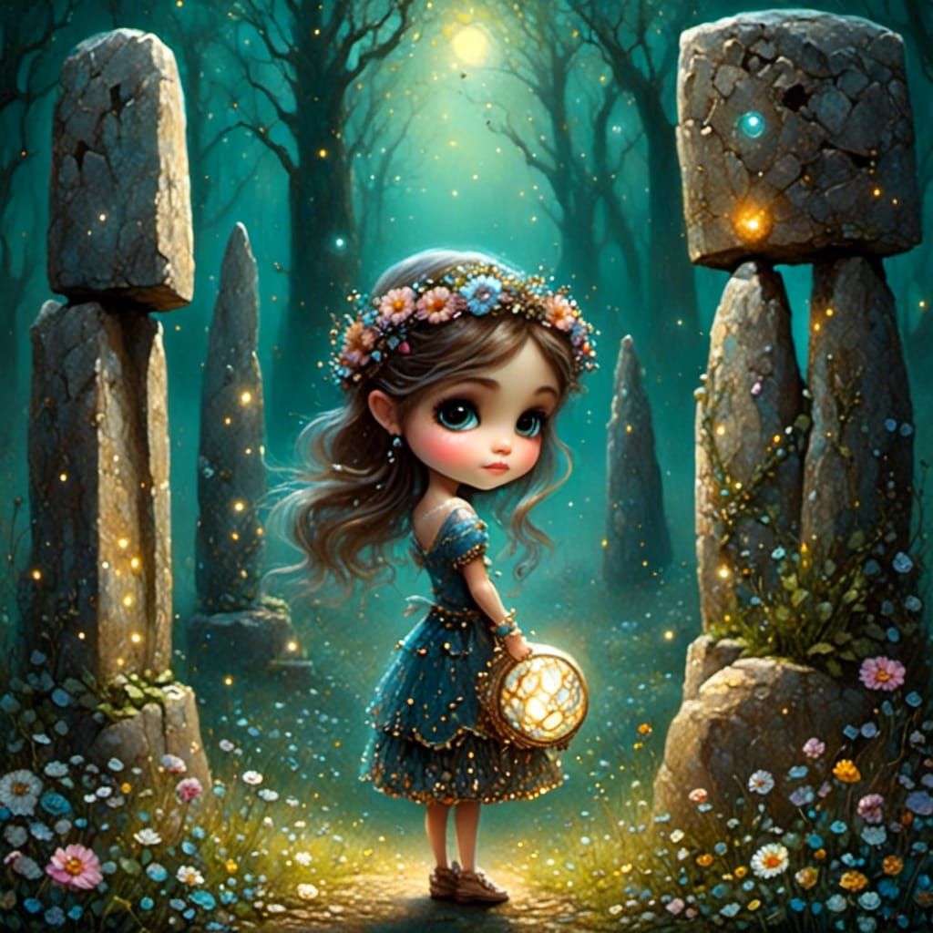 Magical Time Traveler at Ancient Stones