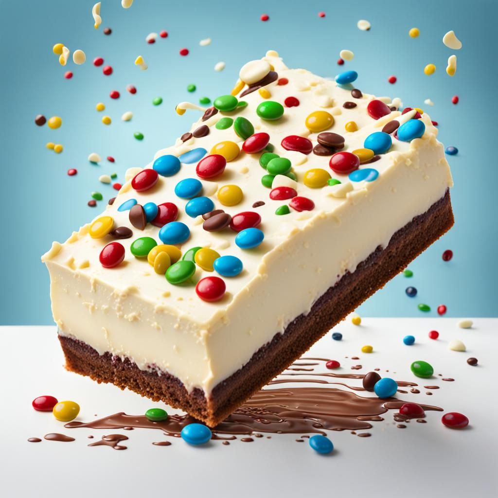 Hyperrealistic White Chocolate Candy Bar with M&M's