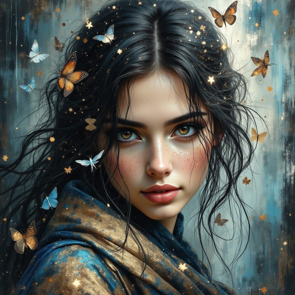 Elegant Woman in Dreamy, Shattered Light