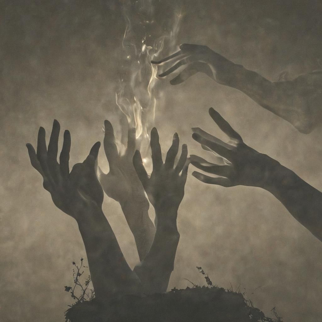Ghostly Hands Reach from Well in Eerie Surrealism