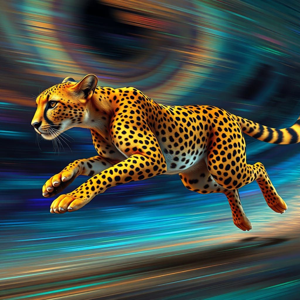 Cheetah in Hyper-Realistic Motion Blur