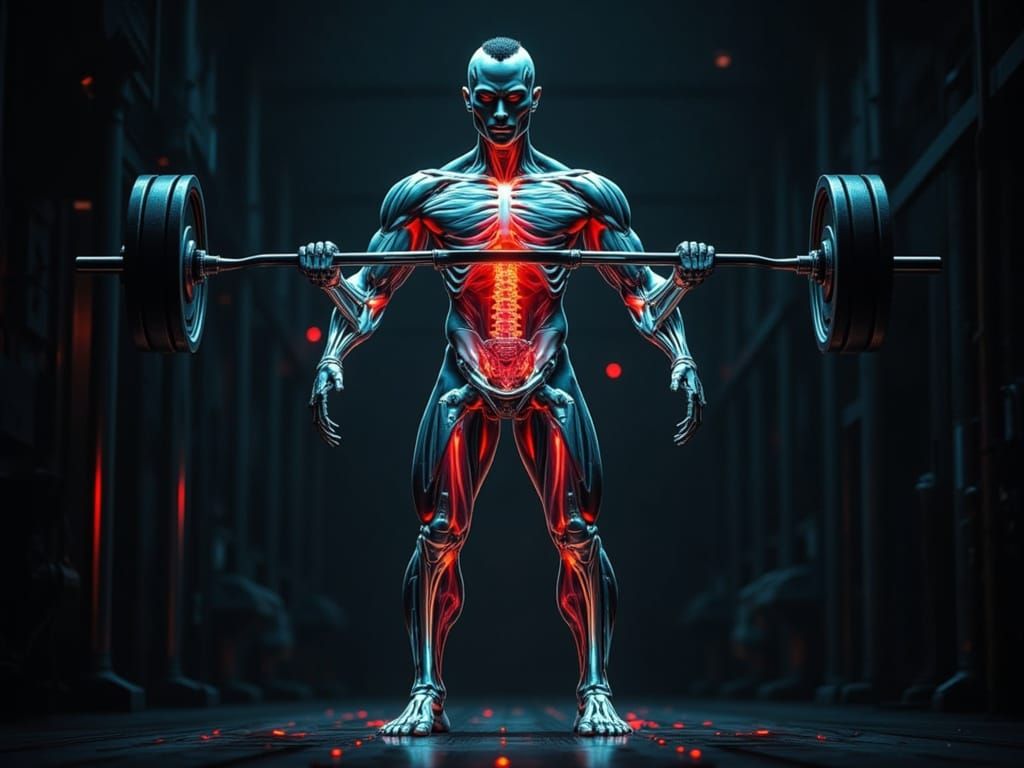 Bio-Punk Bodybuilder Reveals Illuminated Interior