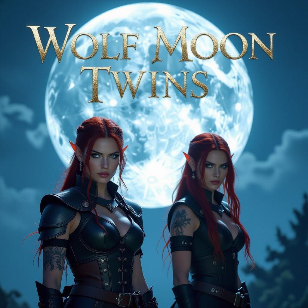 Wolf Moon Twins Movie Poster with Fiery Redheads