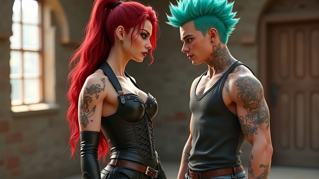 Demi-Saiyan Warriors in 3D Game Cinematic Style