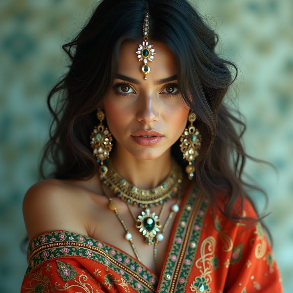 Stunning Woman in Futuristic Clothing: Cinematic Portrait