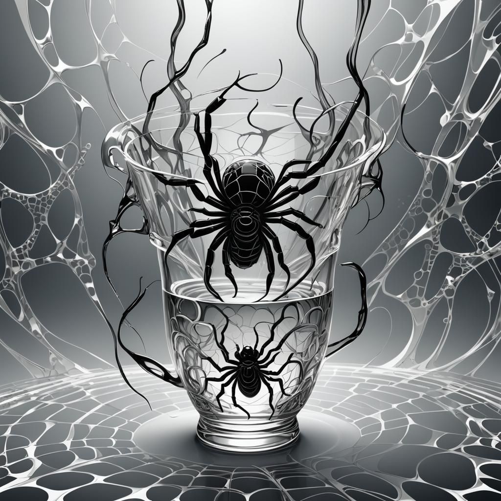 Person Trapped with Spider: Abstract 3D Art