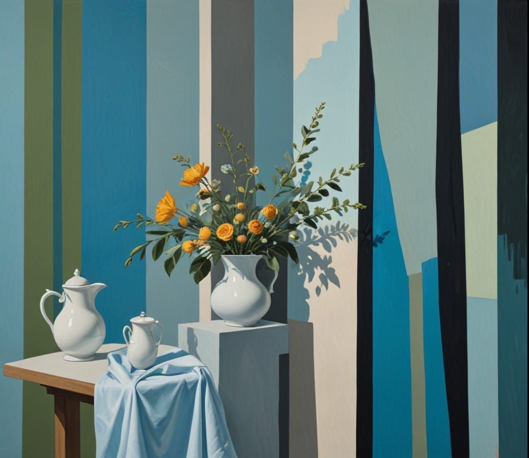 Contemporary Still Life Painting of Yellow Flowers