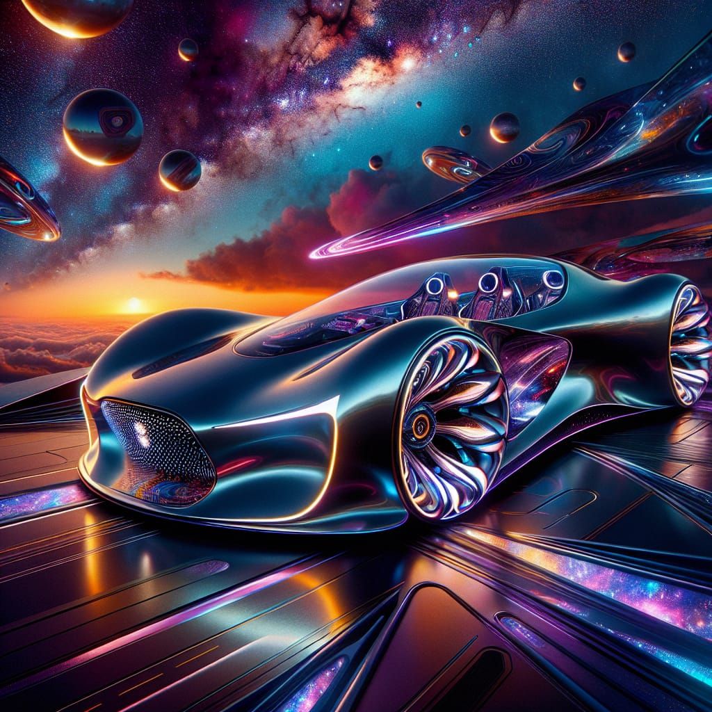 Surreal Concept Car with Cosmic Design