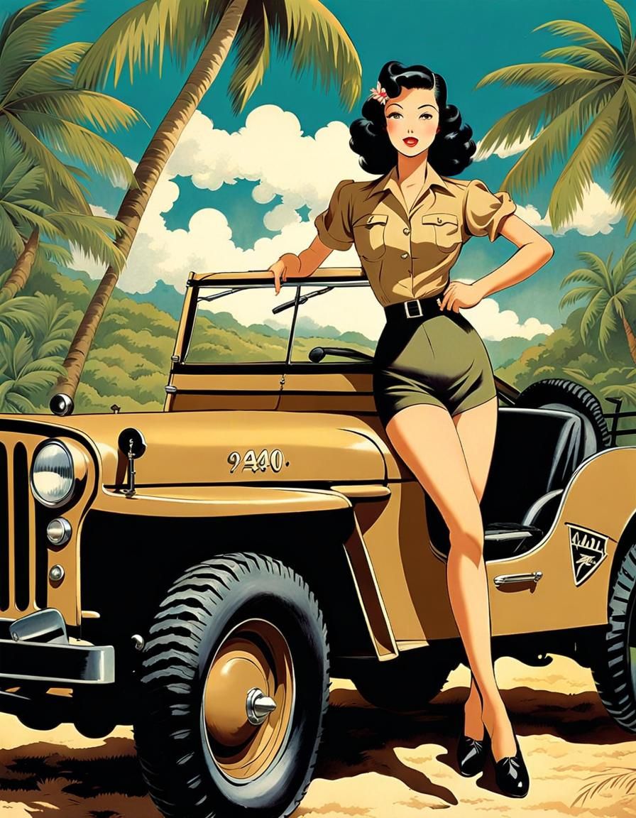 Anime Pin-Up Supporting Indonesian Independence in 1940s Sty...