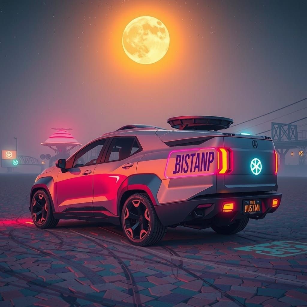 Sleek Futuristic SUV in High-Tech Aesthetic