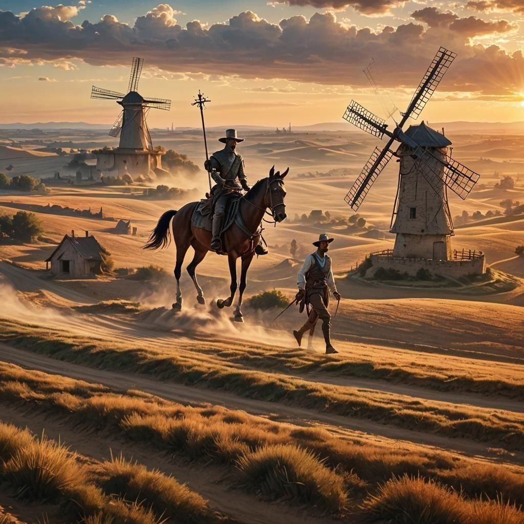 Don Quixote's Charge: A Hyperrealistic Rendition