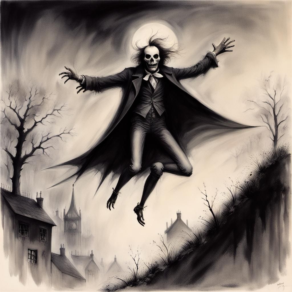 Spring-heeled Jack in Gammell's Grotesque Style