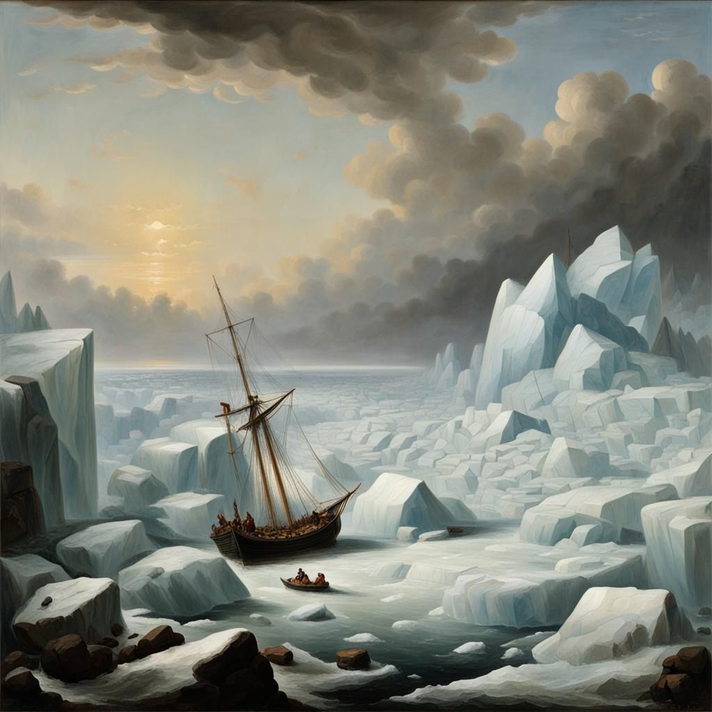 Icy Wasteland Inspired by Preller's Romanticism