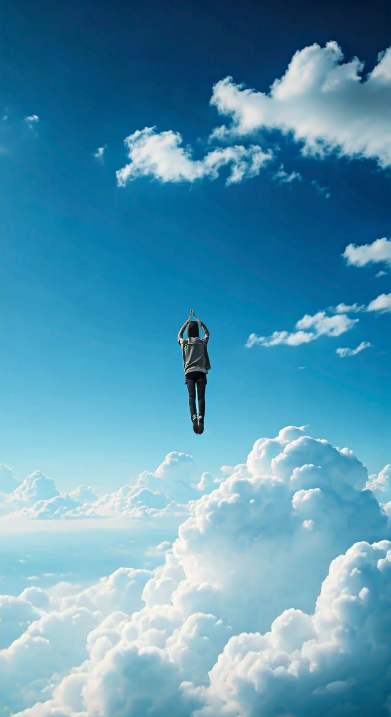 Weightless in a Brilliant Blue Sky