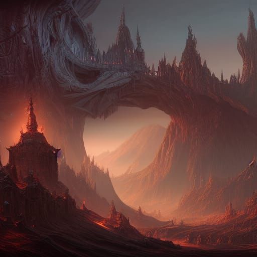 Detailed Skeleton Matte Painting in Deep Color