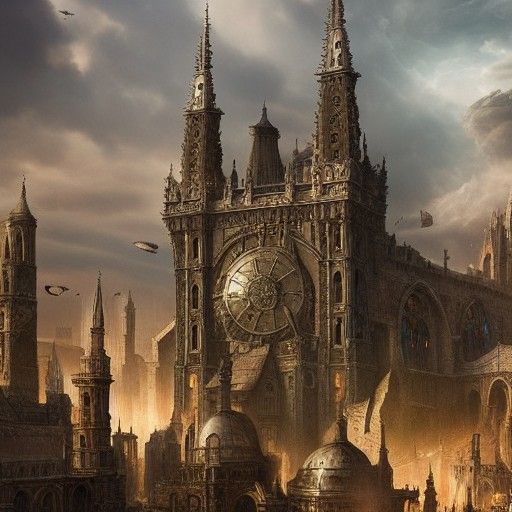 Ruined Medieval City in Digital Matte Painting