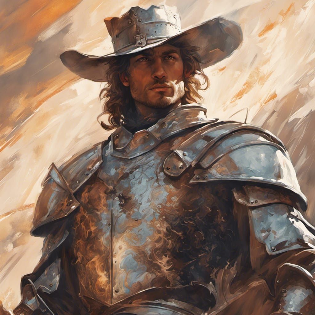 Medieval Knight Armor in Marlboro Ad Style