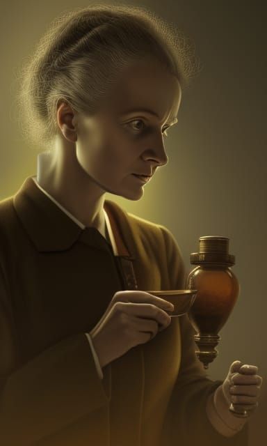 Marie Curie as Alchemist: Photorealistic Detailed Portrait