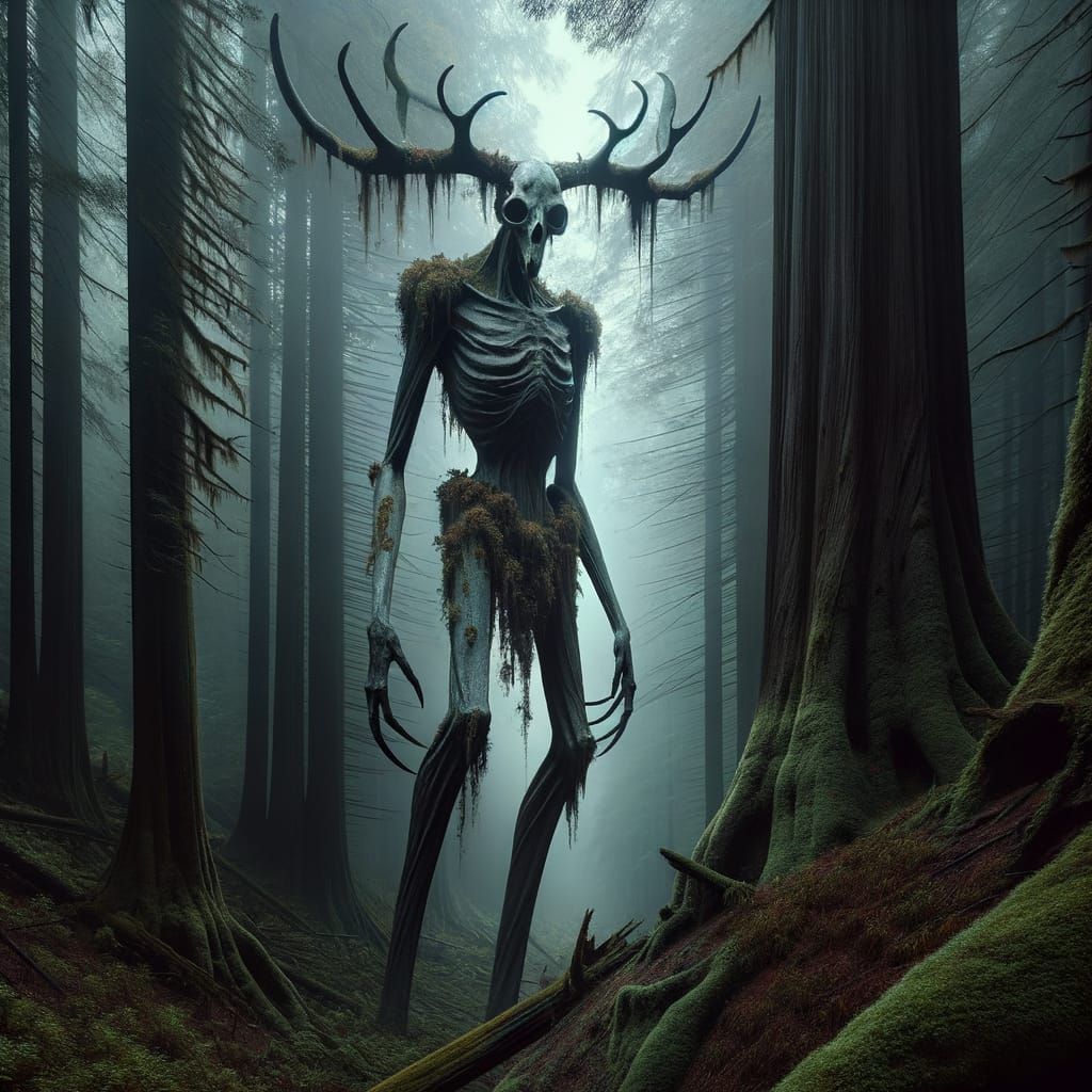 Colossal Deer Skull Leshen Guards Ancient Forest