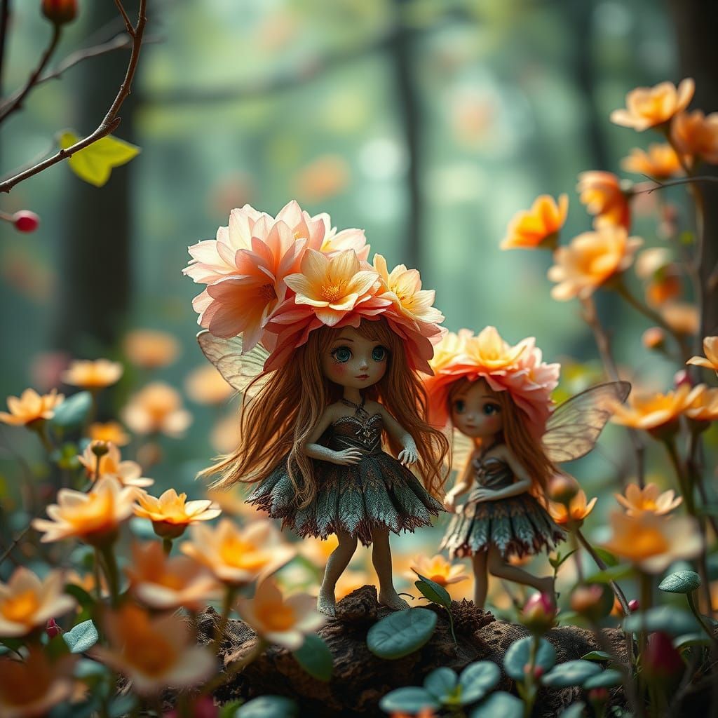 Surreal Fairy Puppets Facepalm Quantum Dots in a Vibrant Woo...