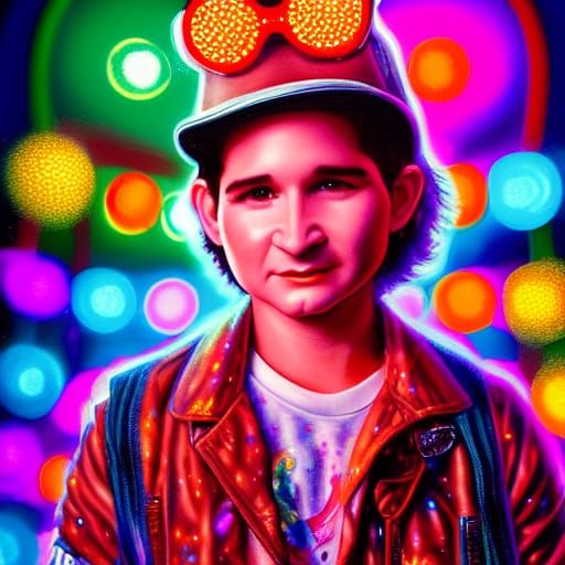 Edgar Frog on the Boardwalk: Oil Painting