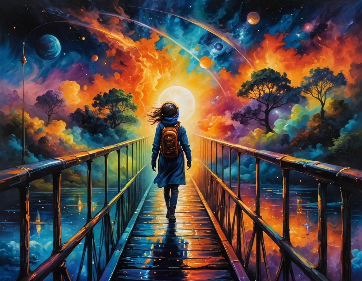 Glowing Spaceship in Serene Planetary Atmosphere